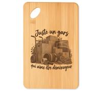 Planche à Découper Juste un gars qui aime être déménageur | Plateau Apéro Bambou Gravé 30 × 20 cm | Cuisine Barbecue Apéritif | Idée Cadeau Crémaillère Noël