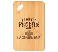 Planche à Découper La vie est plus belle avec la sophrologie | modèle 1 | Plateau Apéro Bambou Gravé 30 × 20 cm | Cuisine Barbecue Apéritif | Idée Cadeau Crémaillère Noël