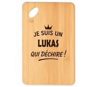 Planche à découper Lukas qui déchire 2 - Plateau Apéro en Bambou Cadeau Original Cuisine Barbecue