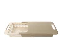 Planche à Découper Multifonction PP Égouttoir Extensible la Cuisine | Panier Drainant Intégré, Format Adaptable aux Éviers, Transfert Pratique des Aliments, pour Cuisiniers et Couleur Aléatoire