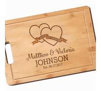 Planche à découper personnalisée - Planche à charcuterie gravée sur mesure, idée cadeau pour les couples et la famille pour mariage, anniversaire, pendaison de crémaillère, Noël