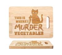 Planche à découper - Planches à découper à vian| Plateau alimentaire en bois avec couteaux et motif chat noir, ajoute une atmosphère d'Halloween, idéale pour hacher, trancher et couper