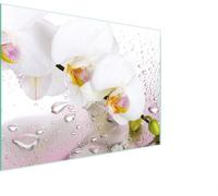 Planche à découper Plaque de cuisson multi-verre 30x22 cm Orchidée blanche