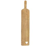 Planche à découper rectangle cœur en bois marron 65x12x2 cm