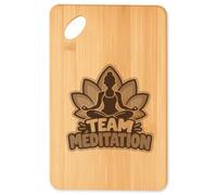 Planche à Découper Team méditation | modèle 2 | Plateau Apéro Bambou Gravé 30 × 20 cm | Cuisine Barbecue Apéritif | Idée Cadeau Crémaillère Noël