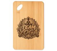 Planche à Découper Team yoga | Plateau Apéro Bambou Gravé 30 × 20 cm | Cuisine Barbecue Apéritif | Idée Cadeau Yogi Yogini Crémaillère Noël