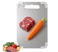 planche à découper titane cuisine,avec bordure en silicone antidérapante | planches à découper en titane pur pour la cuisine, planche à découper double face de qualité alimentaire,29*20