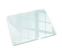 Planche à découper verre transparente 52x40 antidérapant avec pieds en silicone multifonction Tulup