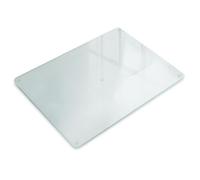 Planche à Découper Verre Trempé 80x52 cm pour la Cuisine Rectangulaire Protection des Surfaces avec Pieds Antidérapants Facile à Nettoyer Hygiénique Durable Effet Satiné