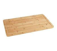 Wenko Planche à découper en bambou rectangulaire 52 x 30 cm rainure à jus Marron