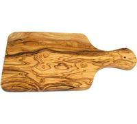 Planche à déjeuner en bois d'olivier avec poignée 30 x 15 cm. Robuste, hygiénique et surtout extrêmement résistante aux coupures. Effet antibactérien.