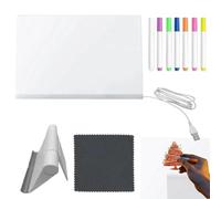 Planche à dessin LED - 30 x 20 cm - Bloc à dessin lumineux - Options d'utilisation dynamique - ABS Art Doodle Magic Pad avec stylos à séchage rapide - Tableau acrylique lumineux pour bureau, école