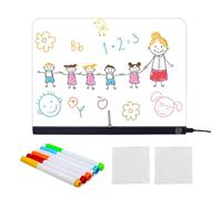 Planche à dessin LED - Tablette effaçable de 13,7 x 10 pouces pour et adultes, tableau à dessin effaçable à sec, bloc à dessin lumineux avec gradation tactile, 7 stylos, 2 lingettes et support