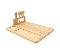 COOK CONCEPT Planche à Fromage en Bambou avec 4 Couteaux 36x28 cm Marron