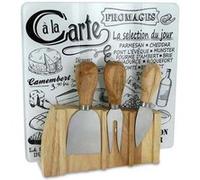 Planche à fromages avec support + 3 ustensiles aimantés NC, Blanc G