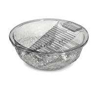 Planche à laver pour lavage des mains, bac à récurer intégré en plastique épais avec fente pour savon, bac à linge multifonctionnel, gris transparent (34 x 32 x 10 cm) #1