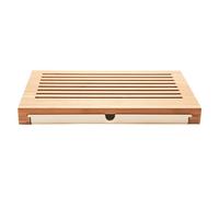 Alessi - Planche à pain Sbriciola GAG02 en bambou avec tiroir, bois naturel