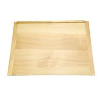 Planche à pâtes en bois massif - Planche à pétrir professionnelle pour pâte, pizza et pâtes - Stable des deux côtés avec bord de butée - Planche de cuisine en bois naturel 80 x 60 cm