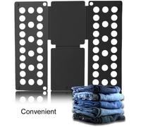 Planche à plier vêtements - 40x16 cm - Noir - Facile à utiliser - Largeur réglable - Adapté aux chemises et pantalons