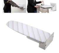Planche à repasser avec support pour cintrer, pliable, et dotée d'un couvercle résistant à la chaleur