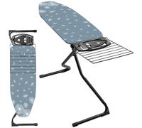 KADAX Planche à Repasser 120 x 42 cm, Table à Repasser Pliable avec Housse en Coton, Support de Fer, Pieds Antidérapants et Réglable en Hauteur (Bleu foncé)