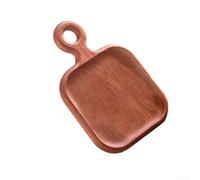 Planche à steak en ébène massif avec gouttière de récupération et œillet de suspension, 27 x 18 x 2 cm Plateau de service pour pain fruits collations, plateau carré pratique en bois naturel pour