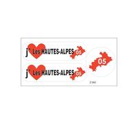 Planche A4 De Stickers Département 05 J'aime Les Hautes Alpes Autocollant