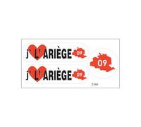 Planche A4 De Stickers Département 09 J'aime L'ariège Autocollant Adhésif
