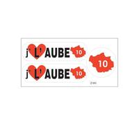 Planche A4 De Stickers Département 10 J'aime L'aube Autocollant Adhésif