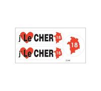 Planche A4 De Stickers Département 18 J'aime Le Cher Autocollant Adhésif