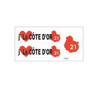 Planche A4 De Stickers Département 21 J'aime La Côte D'or Autocollant Adhésif