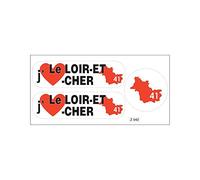 Planche A4 de stickers Département 41 j'aime Le Loir et Cher autocollant adhésif