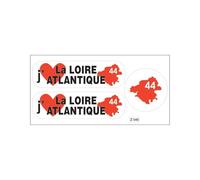Planche A4 De Stickers Département 44 J'aime La Loire Atlantique Autocollant