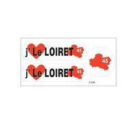 Planche A4 De Stickers Département 45 J'aime Le Loiret Autocollant Adhésif