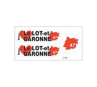 Planche A4 De Stickers Département 47 J'aime Le Lot Et Garonne Autocollant