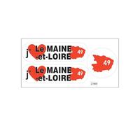 Planche A4 De Stickers Département 49 J'aime Le Maine Et Loire Autocollant