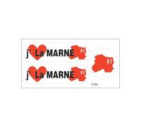 Planche A4 De Stickers Département 51 J'aime La Marne Autocollant Adhésif