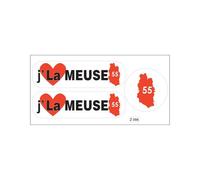 Planche A4 De Stickers Département 55 J'aime La Meuse Autocollant Adhésif
