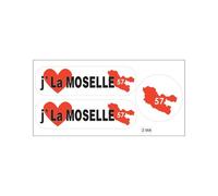Planche A4 De Stickers Département 57 J'aime La Moselle Autocollant Adhésif