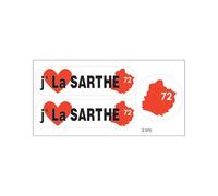 Planche A4 De Stickers Département 72 J'aime La Sarthe Autocollant Adhésif