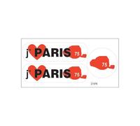Planche A4 De Stickers Département 75 J'aime Paris Autocollant Adhésif