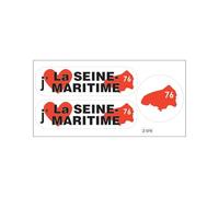 Planche A4 De Stickers Département 76 J'aime La Seine Maritime Autocollant