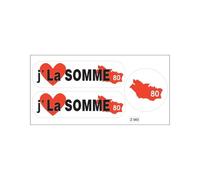 Planche A4 De Stickers Département 80 J'aime La Somme Autocollant Adhésif