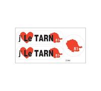 Planche A4 De Stickers Département 81 J'aime Le Tarn Autocollant Adhésif