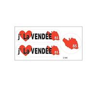 Planche A4 de stickers Département 85 j'aime La Vendée autocollant adhésif