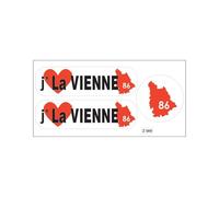 Planche A4 De Stickers Département 86 J'aime La Vienne Autocollant Adhésif