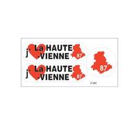 Planche A4 De Stickers Département 87 J'aime La Haute Vienne Autocollant Adhésif