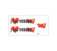 Planche A4 De Stickers Département 88 J'aime Les Vosges Autocollant Adhésif