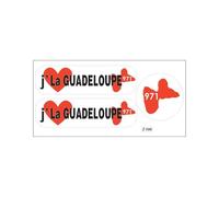 Planche A4 De Stickers Département 971 J'aime La Guadeloupe Autocollant Adhésif