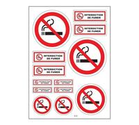 Planche A4 De Stickers Interdiction De Fumer Autocollant Adhésif - B16